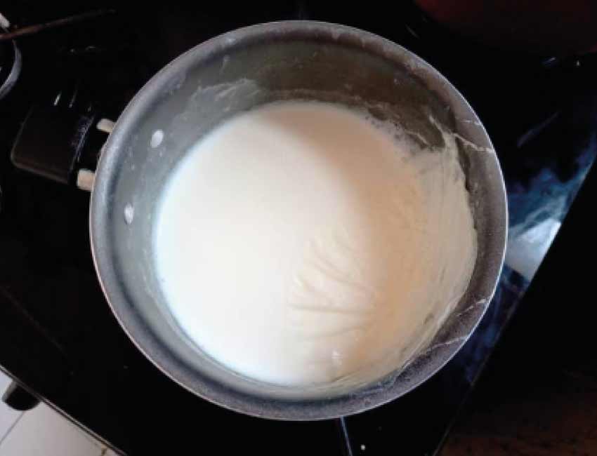 Milk simmering | What does simmering milk look like?